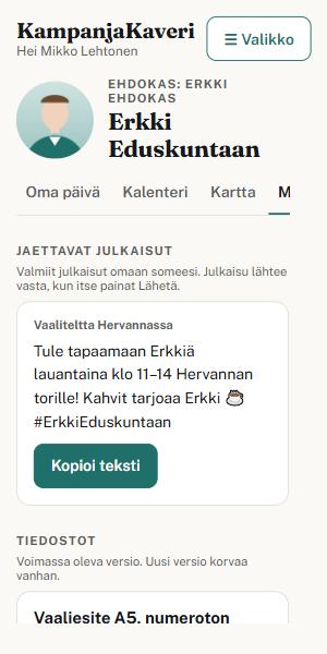 Materiaalit: jaettava somejulkaisu